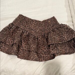 Vice Leopard Print Ruffle mini Skirt